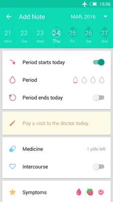 Period Tracker android App screenshot 1